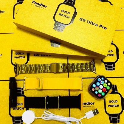 New G9 Ultra Pro Gold Color Edition Series 9 Smart Watch With Qdfit Pro App
