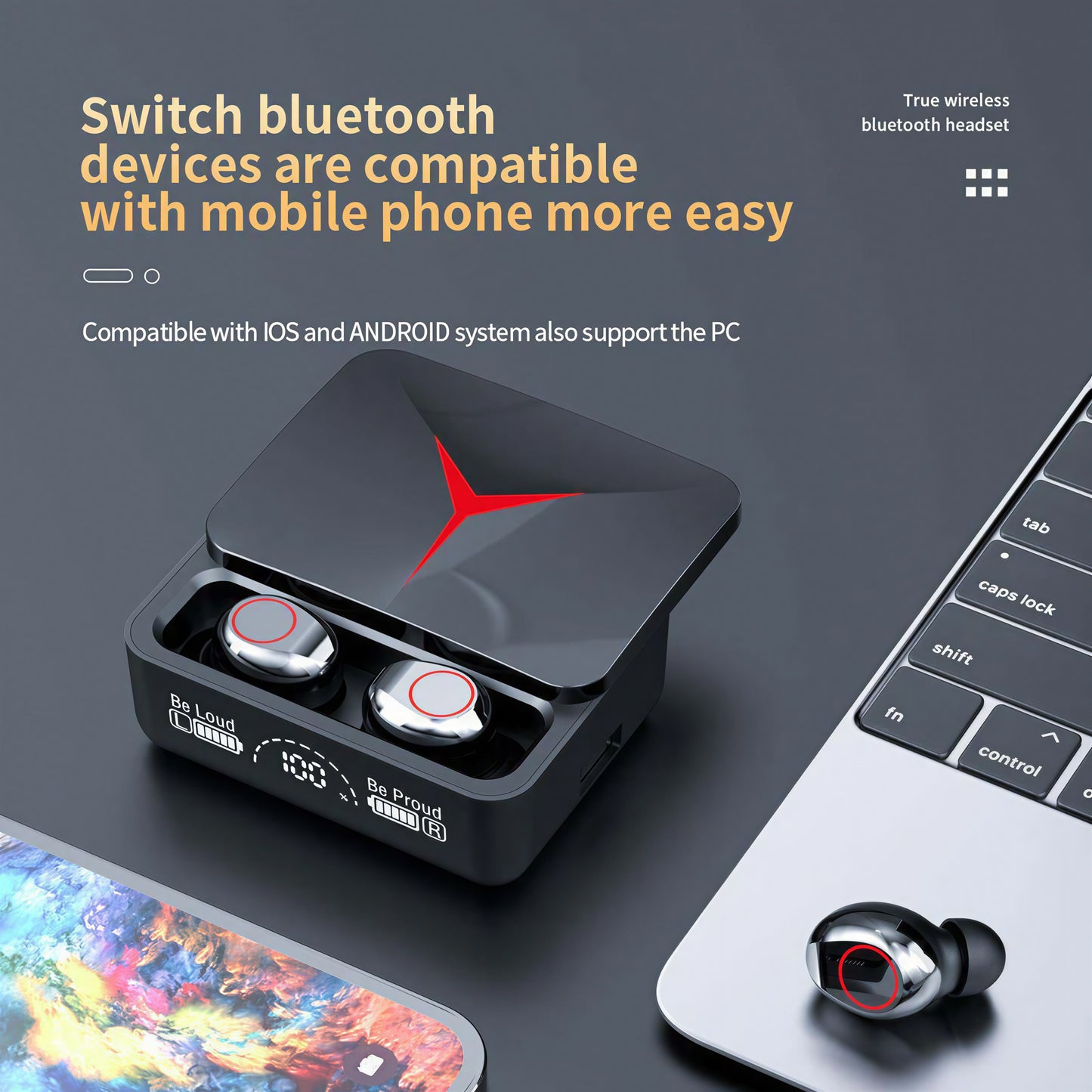 M90 Pro TWS Wireless Earbuds - Bluetooth 5.3 Gaming Headphones with LED Display & Power Bank
