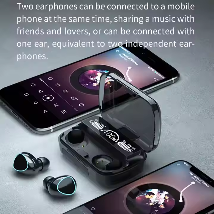 M10 TWS Wireless Earbuds Bluetooth 5.1 Headphones with LED Digital Display & 2000mAh Power Bank Case