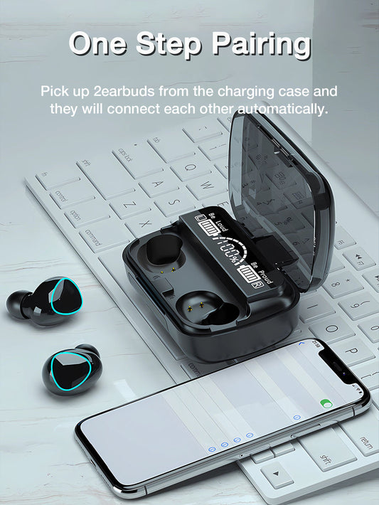 M10 TWS Wireless Earbuds Bluetooth 5.1 Headphones with LED Digital Display & 2000mAh Power Bank Case
