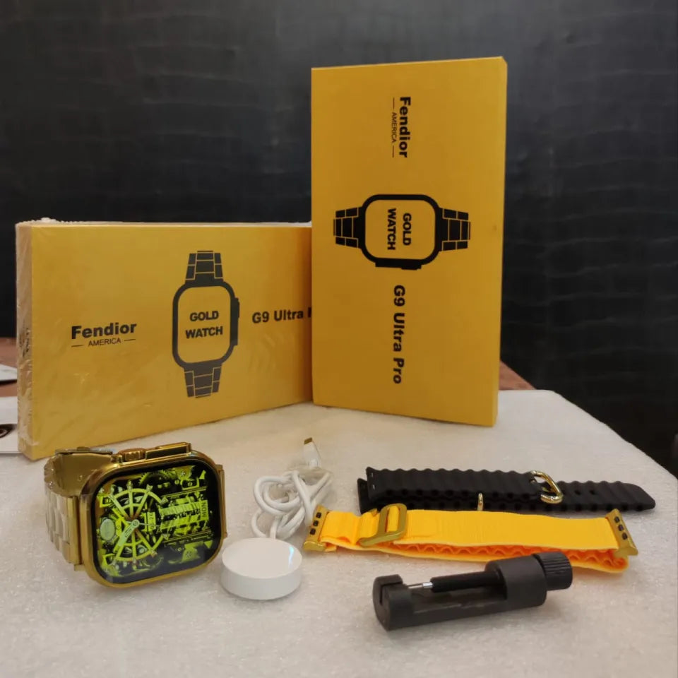 New G9 Ultra Pro Gold Color Edition Series 9 Smart Watch With Qdfit Pro App