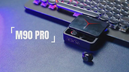 M90 Pro TWS Wireless Earbuds - Bluetooth 5.3 Gaming Headphones with LED Display & Power Bank